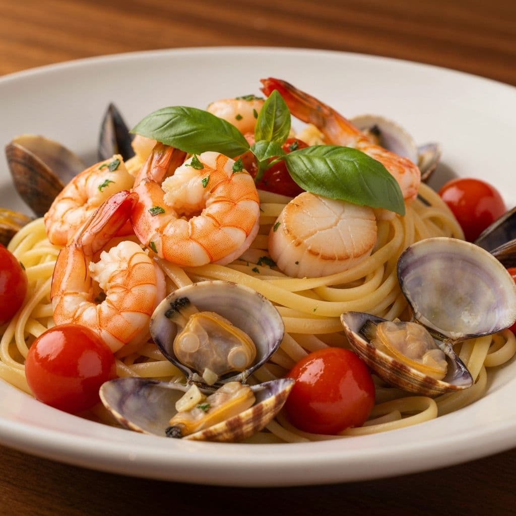Linguini aos frutos do mar