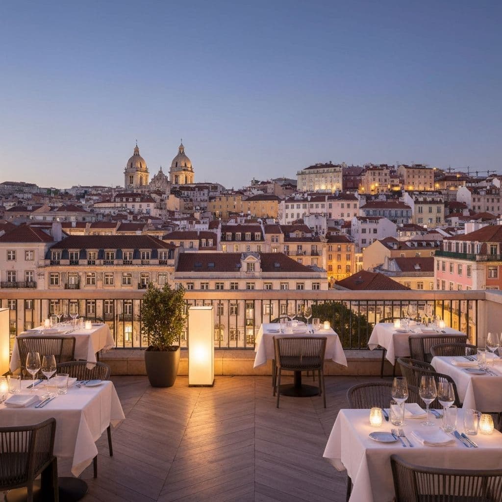 Esplanada com vista para Lisboa